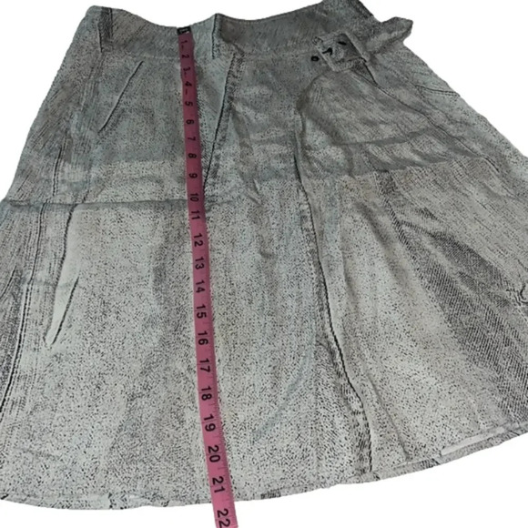 Rare 100% silk skirt snake print skirt Colovos lined faux wrap skirt pockets 2 - Picture 9 of 13